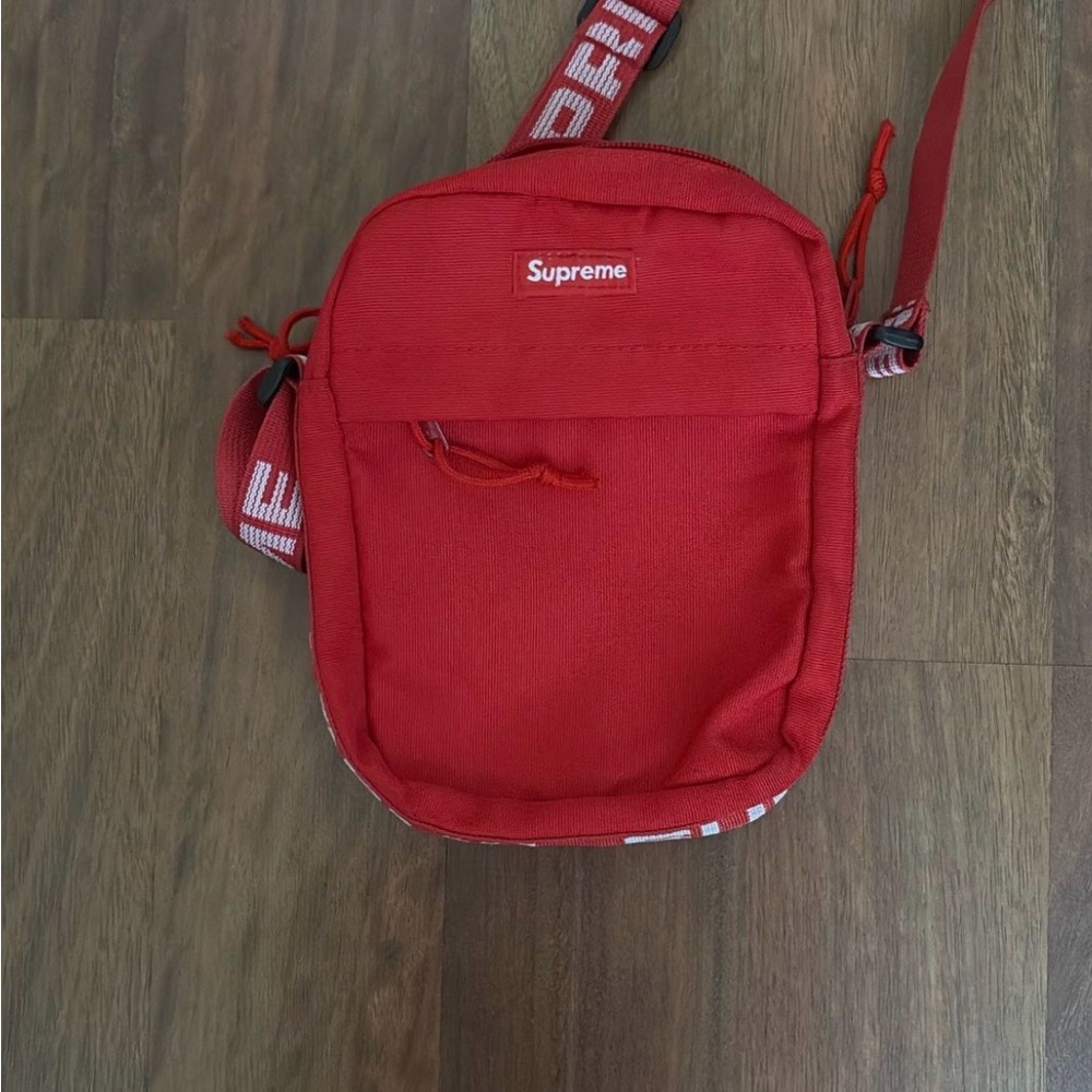 Supreme Bold Red Messenger Bag Authentic